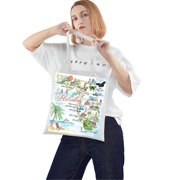 Florida State Tote Bag - Trip Souvenirs Gift & Vacation Shoulder Bag - Travel - - Picture 3 of 7